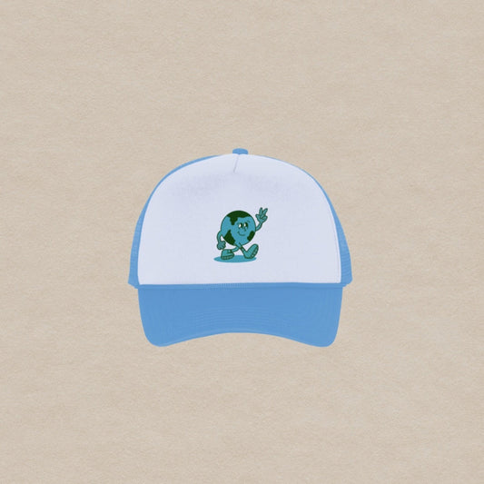 Earth Trucker Hat -- Sky Blue